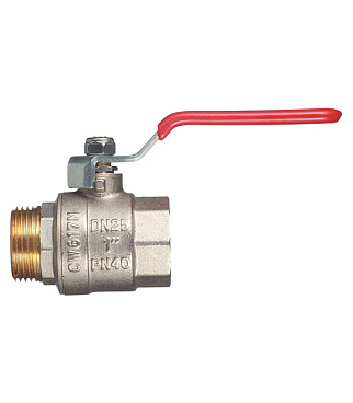 Кран шаровой латунный Valtec Base 1 ВР(г) х 1 НР(ш) ручка прямой (VT.215.N.06)