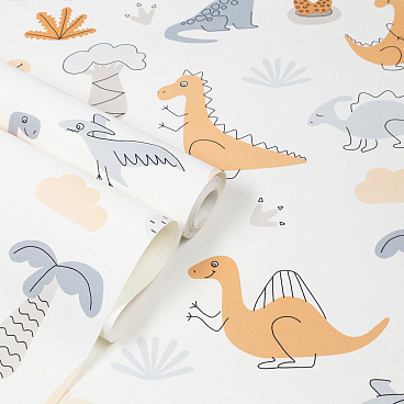 Обои компакт-винил на флизелиновой основе Palitra Simple Dinozavriki SP72068-12 (1,06х10,05 м)