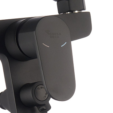 Смеситель для ванны Corsa Deco CX черный матовый однорычажный с коротким изливом с лейкой (FBTCX1B)