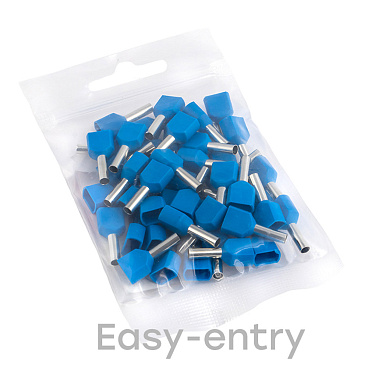 Наконечник штыревой втулочный изолированный EKF PROxima НШВИ-2 10 мм х 2,5 кв. мм двойной (50 шт.)