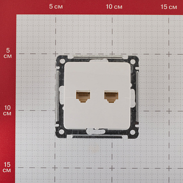 Розетка компьютерная Hegel Master встраиваемая белая 2хRJ45 (РСКК-440)