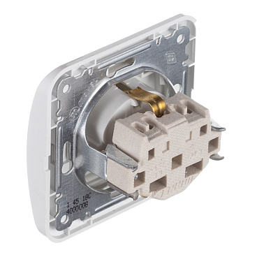 Розетка Makel Mimoza встраиваемая белая с крышкой (12009)