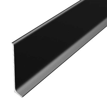 Плинтус алюминиевый напольный черный 60х11,2х2500 мм L-образный