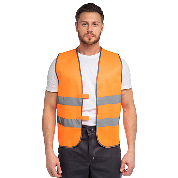 Жилет сигнальный светоотражающий Спрут 52-54 (XL) рост 170-188 см оранжевый
