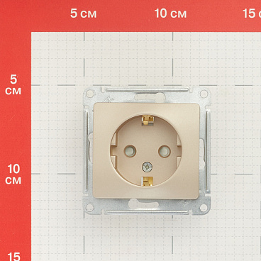 Розетка Systeme Electric Glossa встраиваемая титан со шторками (GSL000445)