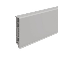 Плинтус ПВХ напольный Идеал Дюра 80 мм светло-серый 2200 мм прямоугольный