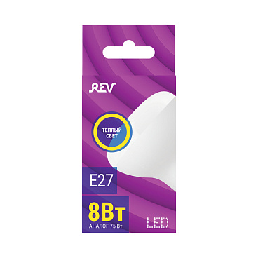 Лампа светодиодная Rev Ritter E27 2700К 8 Вт 640 Лм 180-240 В рефлектор R63 матовая