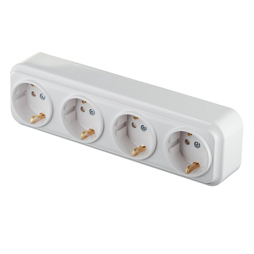 Розетка Svet накладная белая со шторками (SV1001-0013)