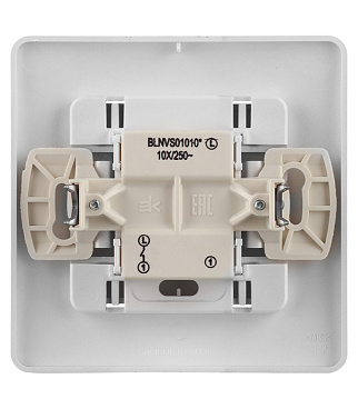 Выключатель Systeme Electric Blanca одноклавишный встраиваемый алюминий (BLNVS010103)