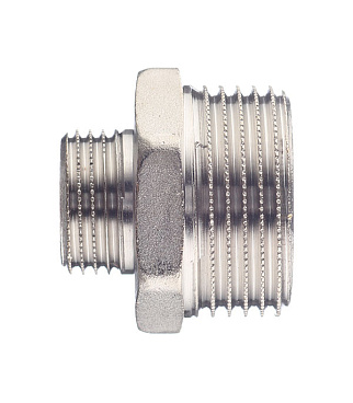 Ниппель переходной Stout 1 НР(ш) х 1/2 НР(ш) латунный (SFT-0004-000112)