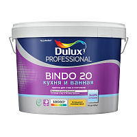 Краска моющаяся Dulux/Luxium Bindo 20 кухня и ванная база BС бесцветная 9 л