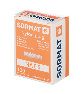 Дюбель распорный Sormat NAT 5x25 мм нейлон (100 шт.)