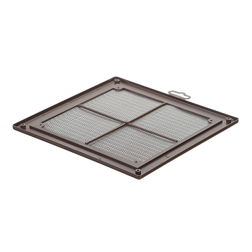 Решетка вентиляционная пластиковая приточно-вытяжная Era Р 249х249 мм с сеткой коричневая