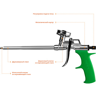 DEXX PRO METAL пистолет для монтажной пены, металлический корпус