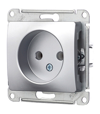Розетка Systeme Electric Glossa встраиваемая алюминий (GSL000341)