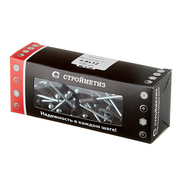 Заклепка вытяжная 4,8x12 мм алюминий/сталь коричневая RAL 8017 (100 шт.)