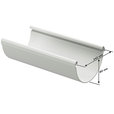 Желоб водосточный Docke Lux пластиковый d140 мм 3 м шоколад RAL 8019