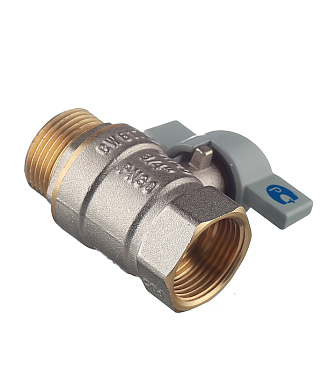 Кран шаровой латунный СТМ 3/4 ВР(г) х 3/4 НР(ш) бабочка прямой