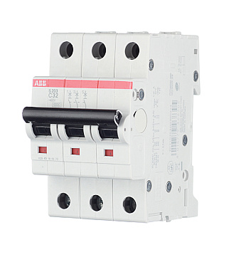 Автоматический выключатель модульный ABB S203 3P 32А тип C 6 кА 400 В (2CDS253001R0324)