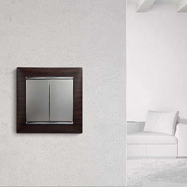 Выключатель Legrand Valena двухклавишный встраиваемый алюминий (694337)