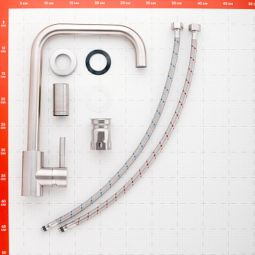 Смеситель для кухни Esko Kitchen сатин с высоким изливом однорычажный (K5)