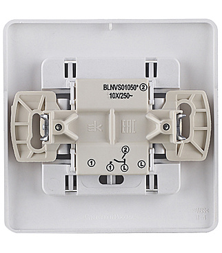 Выключатель Systeme Electric Blanca двухклавишный встраиваемый алюминий (BLNVS010503)