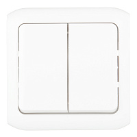 Выключатель Legrand Quteo двухклавишный накладной белый (782302)