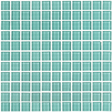 Мозаика Mir Mosaic Natural Color palette темно-голубая стеклянная 300х300х4 мм глянцевая