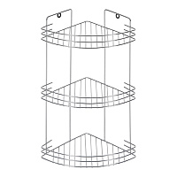Полка для ванной Delphinium угловая трехъярусная 190х260х400 мм металл хром (101025)