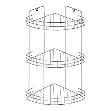 Полка для ванной Delphinium угловая трехъярусная 190х260х400 мм металл хром (101025)