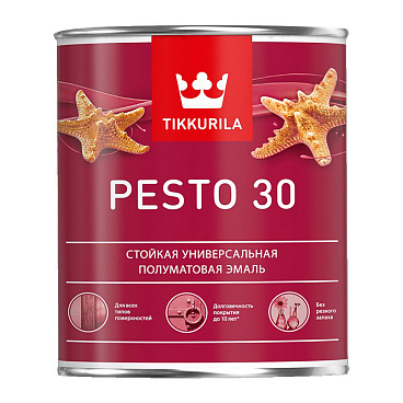 Эмаль алкидная Tikkurila/Tikkivala Pesto 30 база А полуматовая 0,9 л