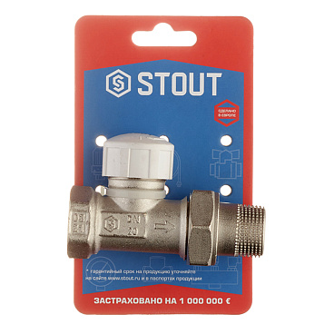 Клапан термостатический Stout 3/4 НР(ш) х 3/4 ВР(г) для радиатора (SVT 0003 000020)