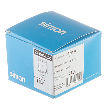 Розетка HDMI Simon 24 Harmonie встраиваемая белая (2411094-030)
