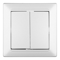 Выключатель Svet Стиль двухклавишный встраиваемый серебро (EV 0365-5128)