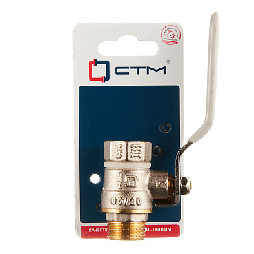 Кран шаровой латунный СТМ 1/2 ВР(г) х 1/2 НР(ш) ручка прямой