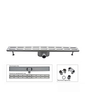 Лоток душевой Ore с гидрозатвором 790 мм d40 мм решетка из нержавеющей стали (Drain A)