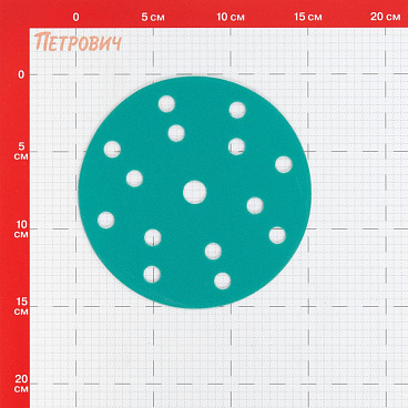 Диск шлифовальный КМ Green Film d150 мм P240 на липучку пленочная основа (5 шт.)