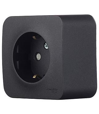 Розетка Systeme Electric Blanca накладная антрацит со шторками (BLNRA011116)