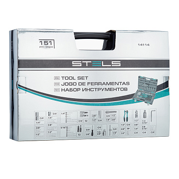 Набор инструментов универсальный Stels (14114) (151 шт.)