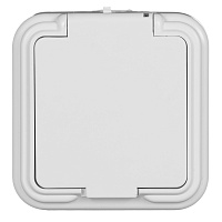 Розетка Svet накладная белая с крышкой (0215-00281)