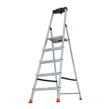 Стремянка алюминиевая 5 ступеней 80 мм с лотком-органайзером 1,05 м Krause Safety