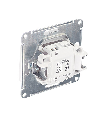 Выключатель Systeme Electric Glossa двухклавишный встраиваемый белый с подсветкой (GSL000153)