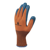 Перчатки полиэстеровые 13 нитей с латексным обливом Delta Plus VE733OR оранжевые XL