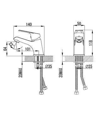 Смеситель для раковины Milardo Nelson хром однорычажный (NELSB00M01)