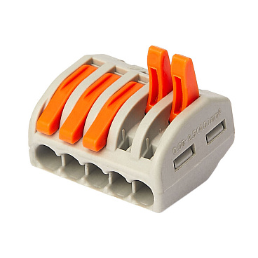 Клемма на 5 проводов КМ 222-415 0,08-(2,5)4 кв.мм с рычажками без пасты (25 шт.) (ЦБ-00021628/5105)
