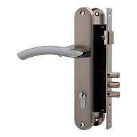 Замок врезной Fuaro LOCKSET.9013 SN/CP для входной двери под цилиндр матовый никель 5 ключей