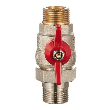 Кран шаровой латунный Valtec Base 3/4 НР(ш) х 3/4 НР(ш) бабочка с полусгоном прямой (VT.226.N.05)