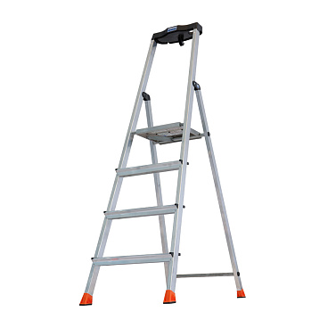 Стремянка алюминиевая 4 ступени 80 мм с лотком-органайзером 0,85 м Krause