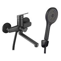 Смеситель для ванны Corsa Deco KX черный матовый однорычажный со средним изливом с лейкой (FBTKX2B)