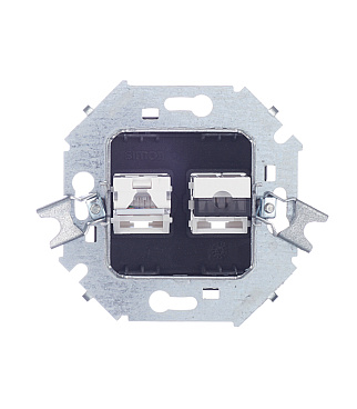 Розетка компьютерная/ телефонная Simon 15 встраиваемая графит RJ11/ RJ45 (1591590-038)